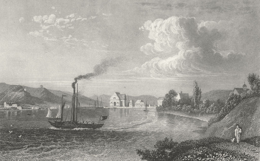 GERMANY. Ludwigshafen, lake Constance. Steam Boat 1830 old antique print